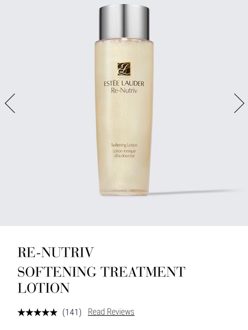 Estee Lauder Re-Nutriv Softening Lotion - Pearl Cream & Silver Cap